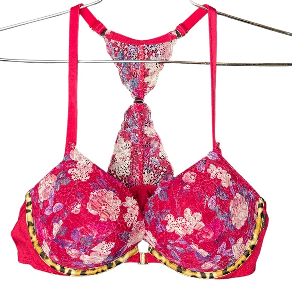 Red Push Up 36C Lace Bra - Picture 2 of 4